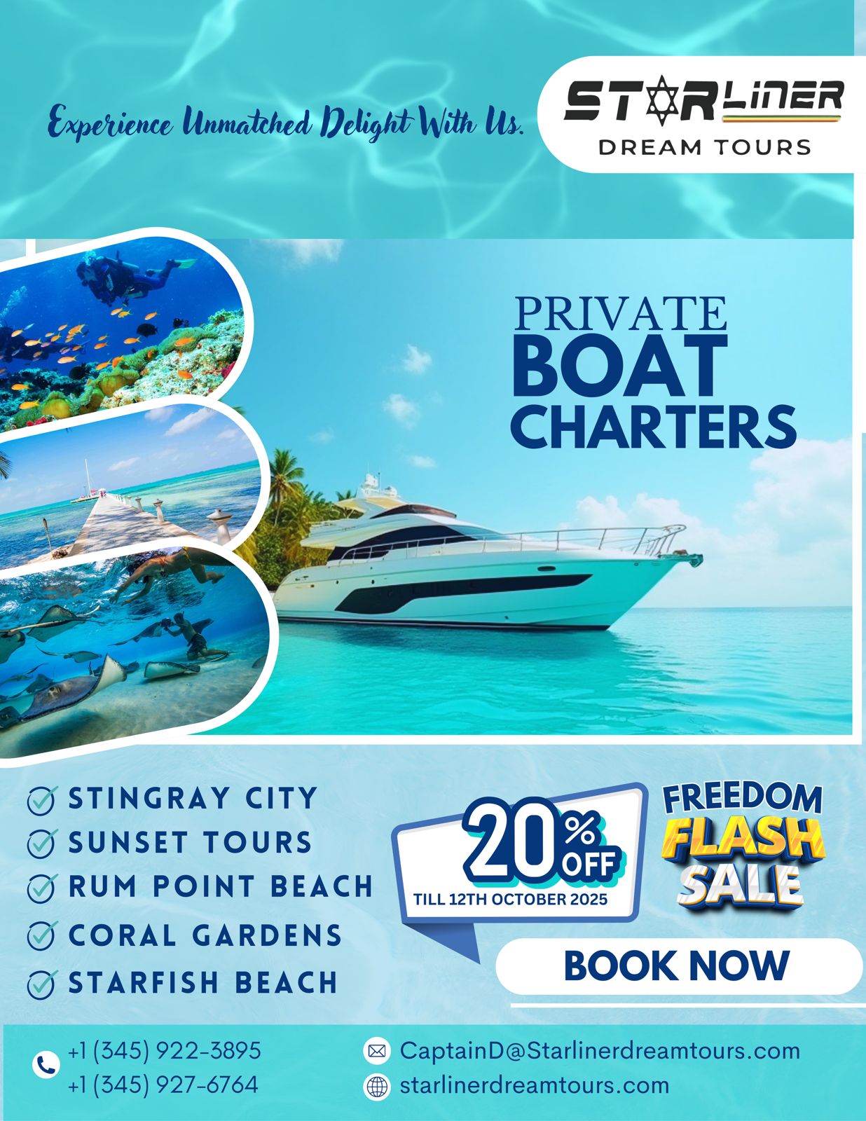 private charter in advance and save up to 20%